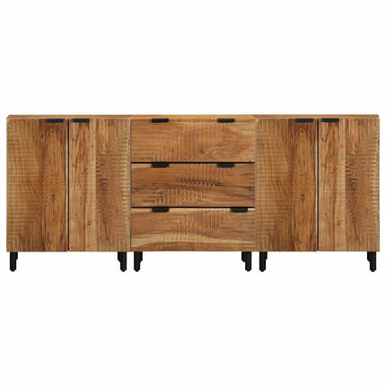 Sidetabel Sæt 3 stk. 180 x 33 x 75 cm Massivt Akacietræ Brown