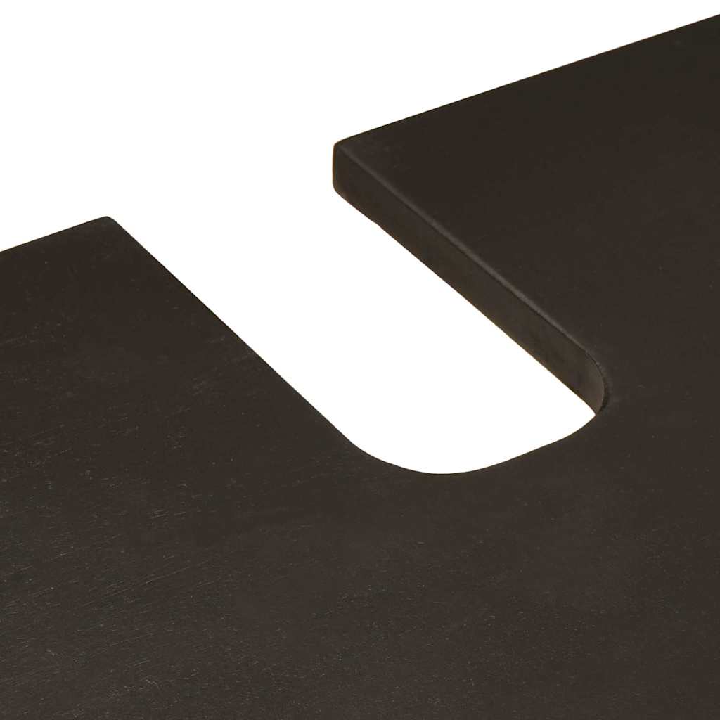 Badeværelsesskabsæt med dør 2 pcs Sort og Guld Massivt mangotræ