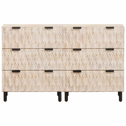 Sideboard 2 pcs Hvid Vask Finish 60 x 33 x 75 cm