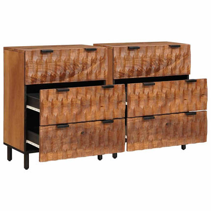 Sideboard 2 stk. 60 x 33 x 75 cm Massivt mangotræ