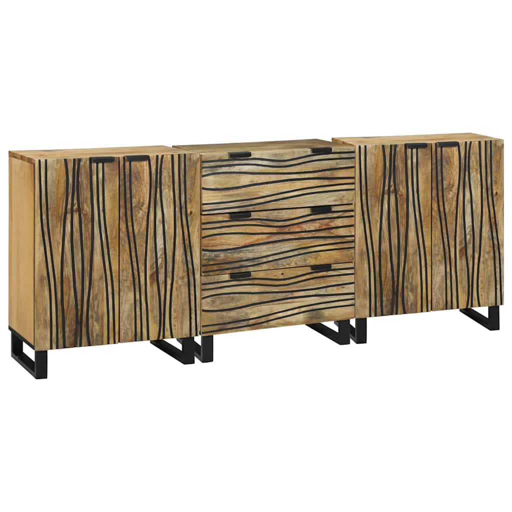 Badeværelsesmøbel sæt med skuffe 3 pcs Brun Konstrueret træ