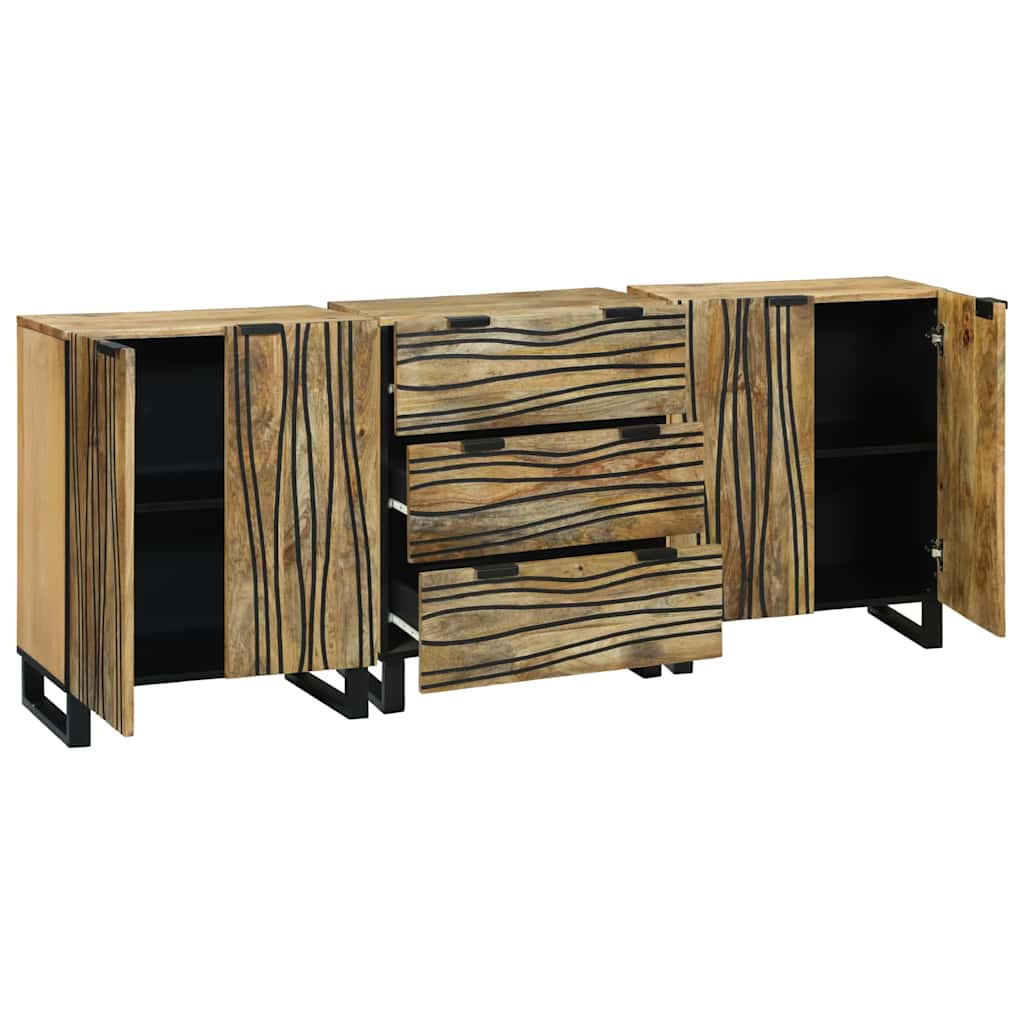 Badeværelsesmøbel sæt med skuffe 3 pcs Brun Konstrueret træ