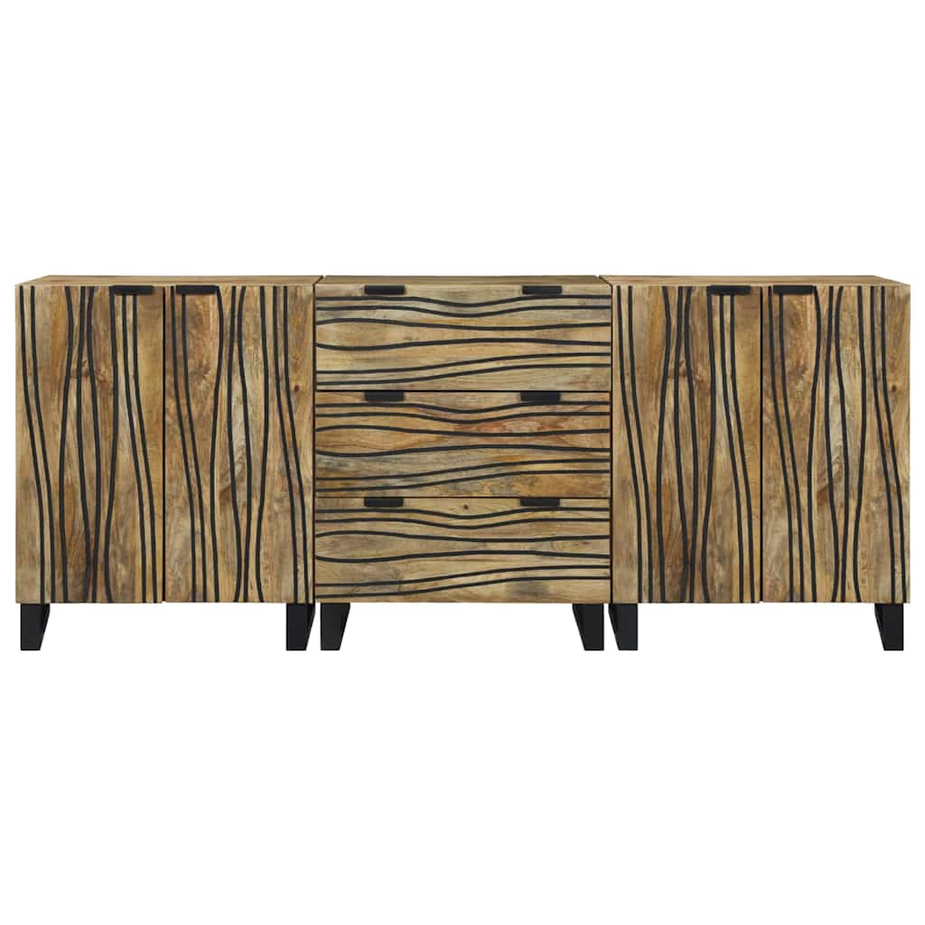 Badeværelsesmøbel sæt med skuffe 3 pcs Brun Konstrueret træ