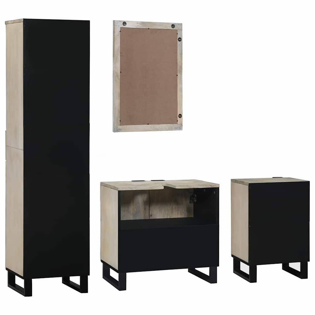 Badeværelsesmøbel sæt 4 pcs Valnøddebrun Konstrueret træ