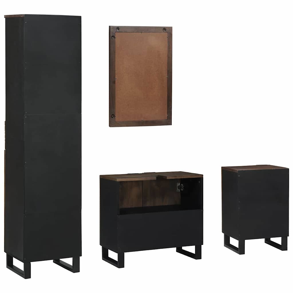 Badeværelsesmøbel sæt med skuffe 4 pcs Hvid Konstrueret træ