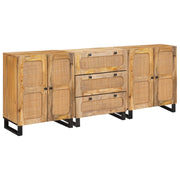 Sideboard 3 pcs Brun 180 x 33 x 75 cm Massivt mangotræ