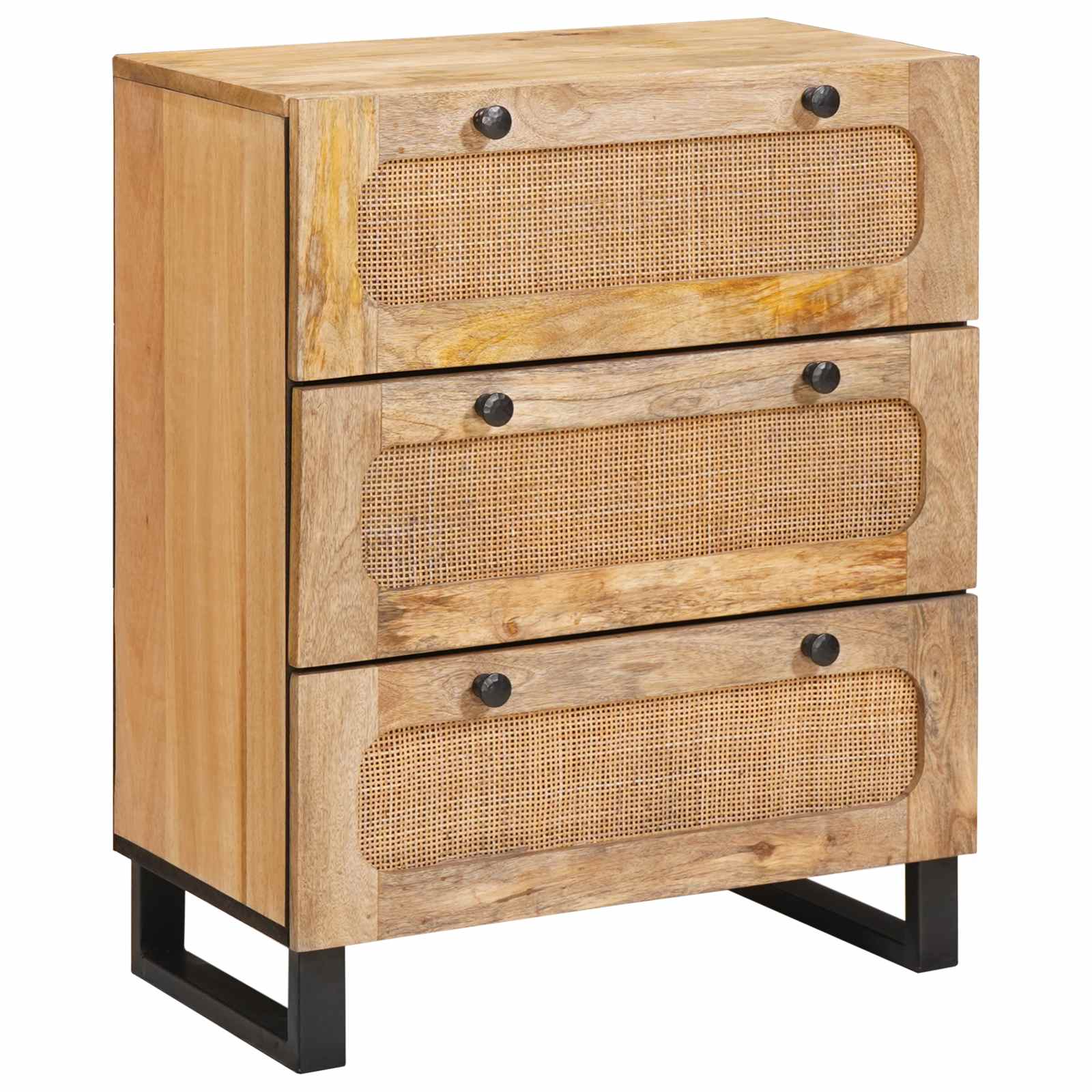 Sideboard 3 pcs Brun 180 x 33 x 75 cm Massivt mangotræ