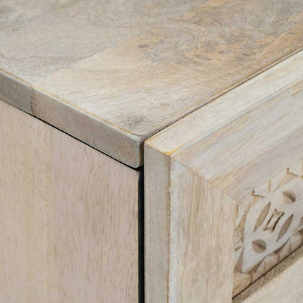 Sideboard 2 pcs Hvid 120 x 33,5 x 75 cm Massivt mangotræ