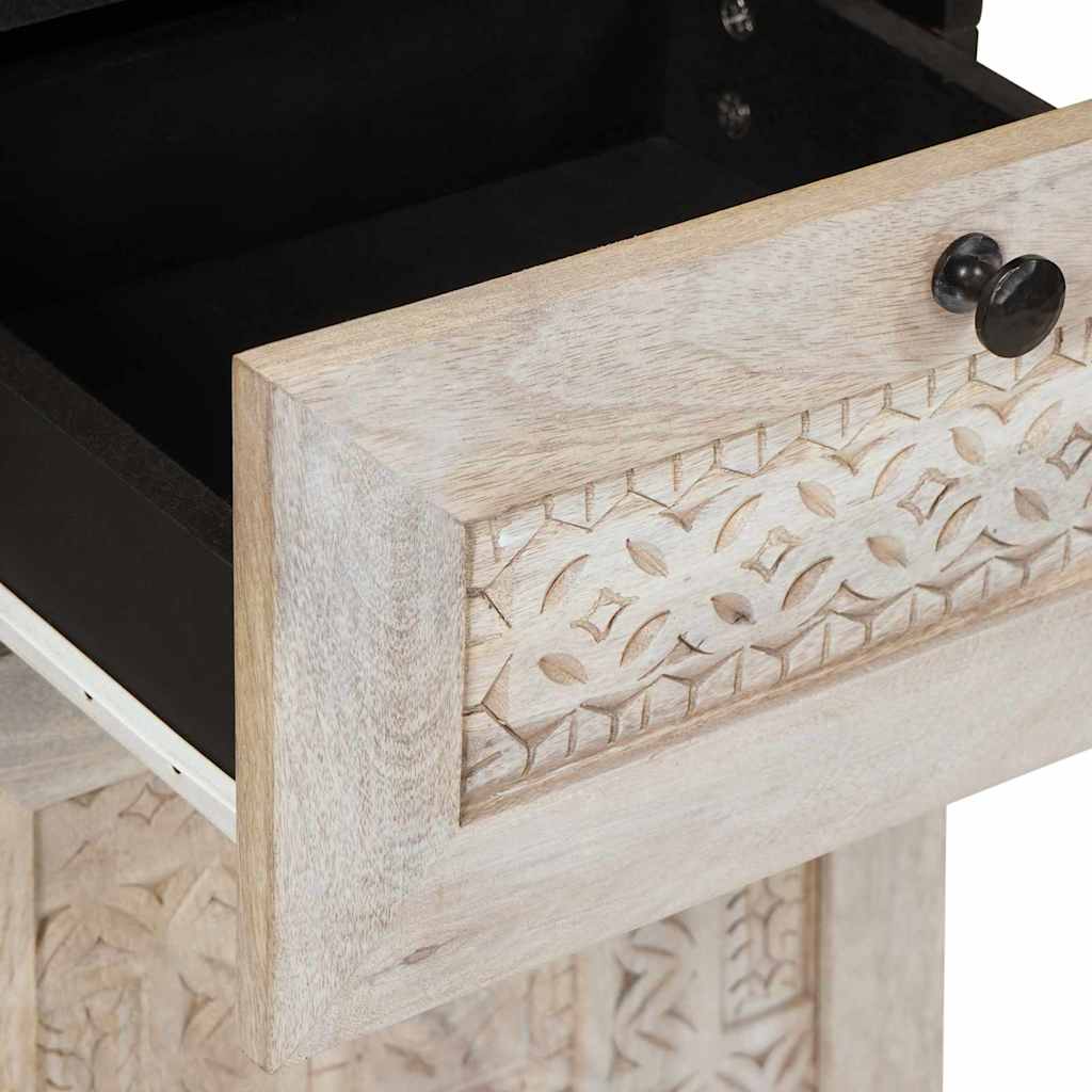 Badeværelsesmøbel sæt med skuffe 3 pcs Hvid Massivt mangotræ