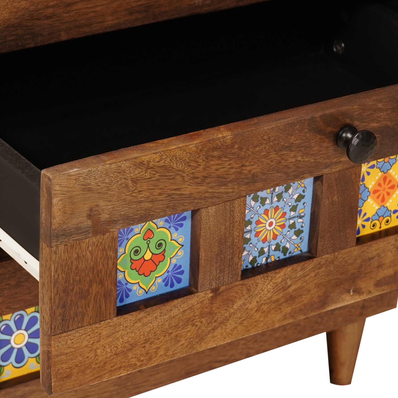 Sideboard 2 pcs Valnød 60 x 33 x 75 cm Massivt mangotræ