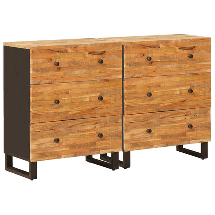 Sideboard 2 stk. 60 x 33 x 75 cm Massivt mangotræ Brun