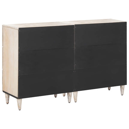 Sideboard 2 pcs Hvid 60 x 33,5 x 75 cm Massivt mangotræ