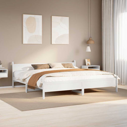 sengeramme uden madras 200x200 cm massivt fyrretræ hvid