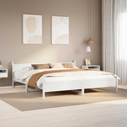 sengeramme uden madras 200x200 cm massivt fyrretræ hvid