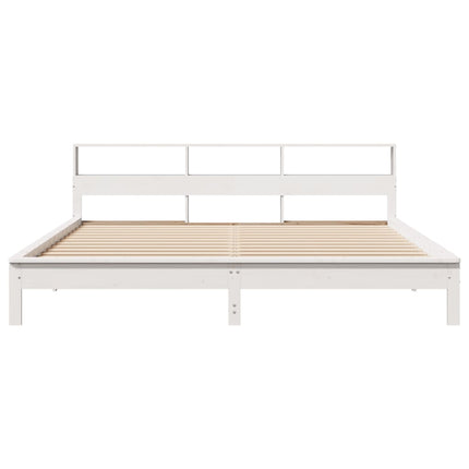 sengeramme uden madras 200x200 cm massivt fyrretræ hvid