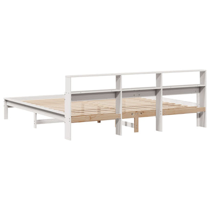 sengeramme uden madras 200x200 cm massivt fyrretræ hvid