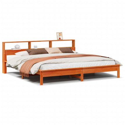 sengeramme uden madras 200x200 cm massivt fyrretræ gyldenbrun