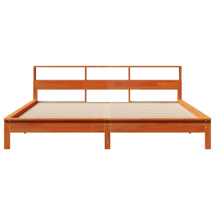 sengeramme uden madras 200x200 cm massivt fyrretræ gyldenbrun