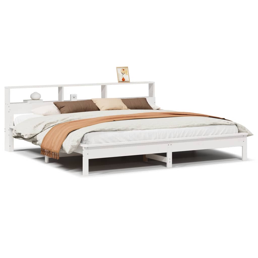 sengeramme uden madras 180x200 cm massivt fyrretræ hvid