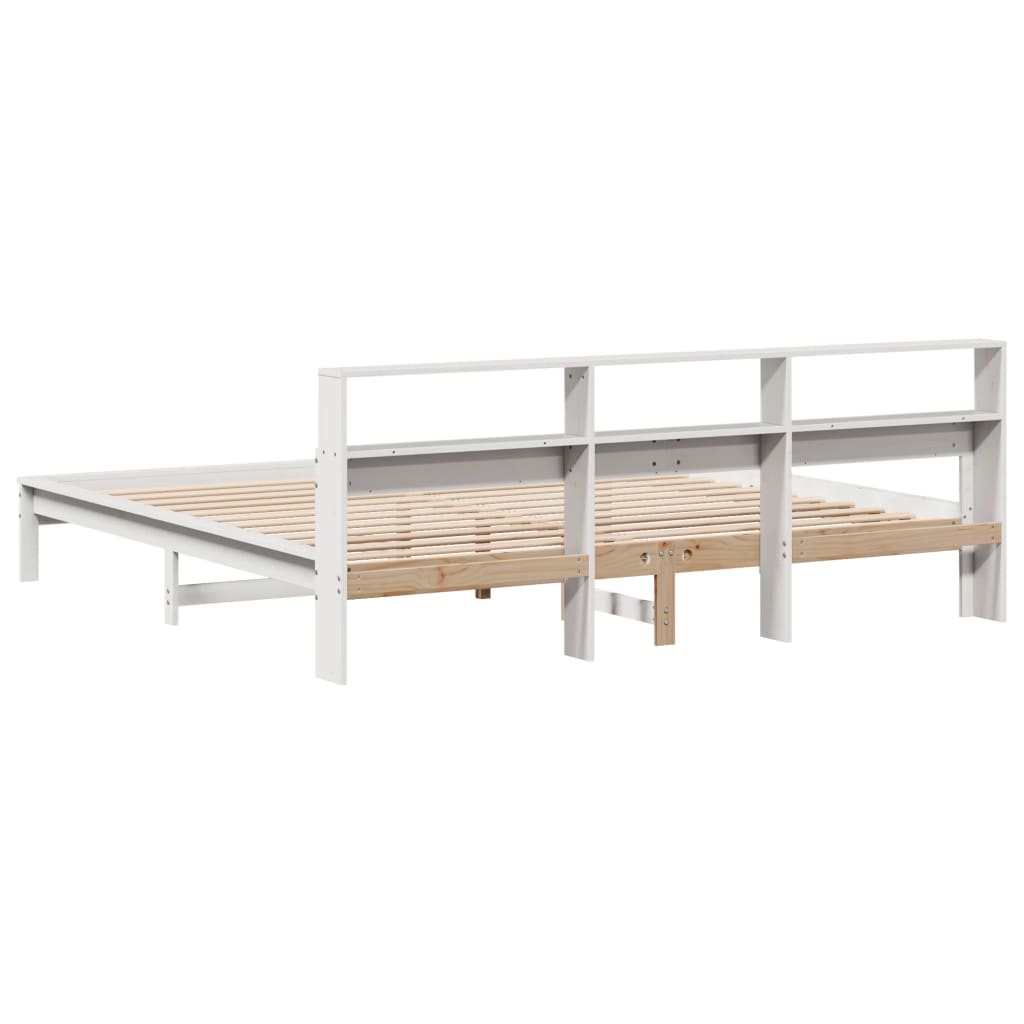 sengeramme uden madras 180x200 cm massivt fyrretræ hvid