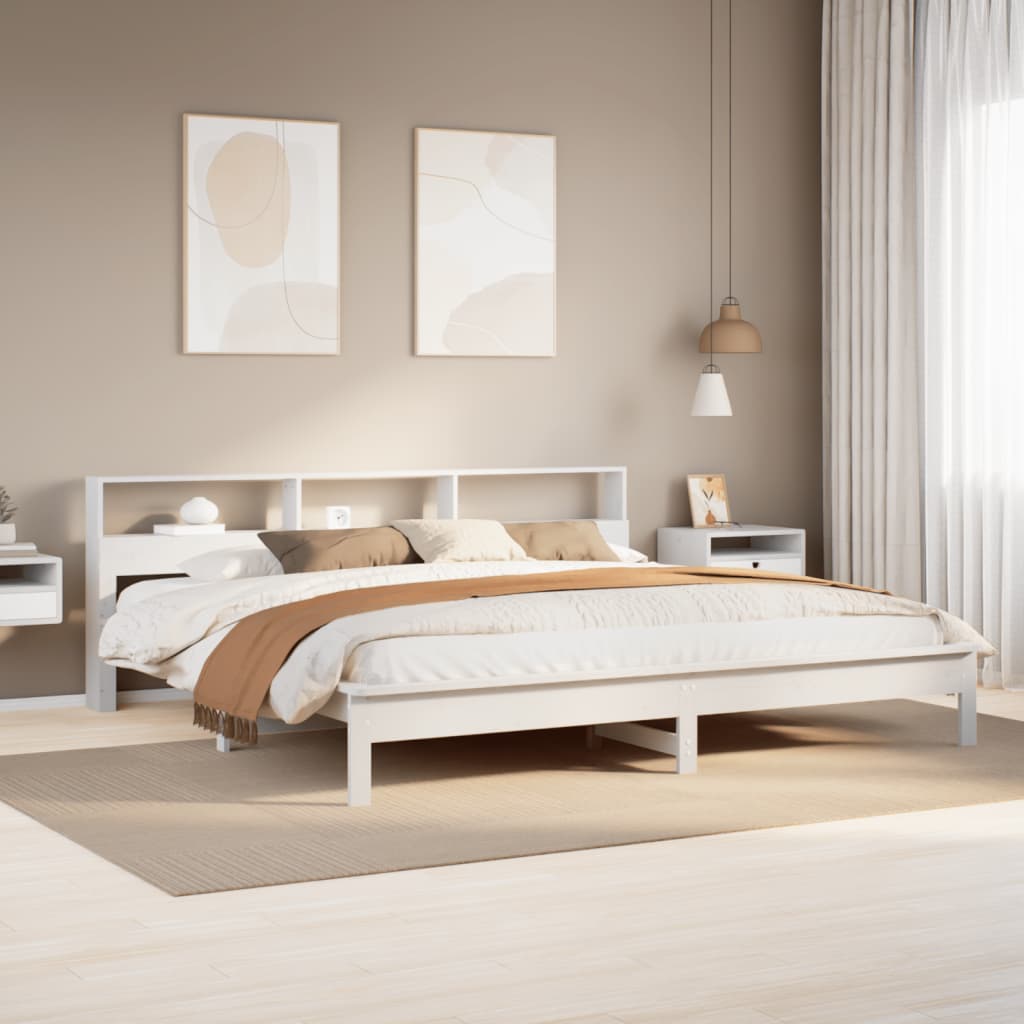 sengeramme uden madras 180x200 cm massivt fyrretræ hvid