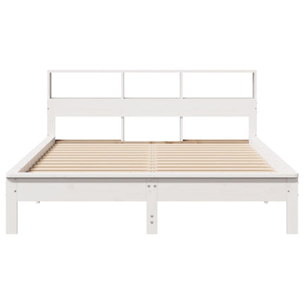 sengeramme uden madras 150x200 cm massivt fyrretræ hvid