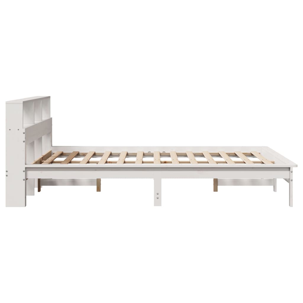 sengeramme uden madras 150x200 cm massivt fyrretræ hvid
