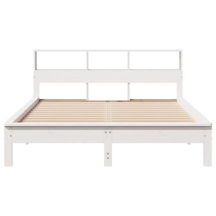 sengeramme uden madras 140x200 cm massivt fyrretræ hvid