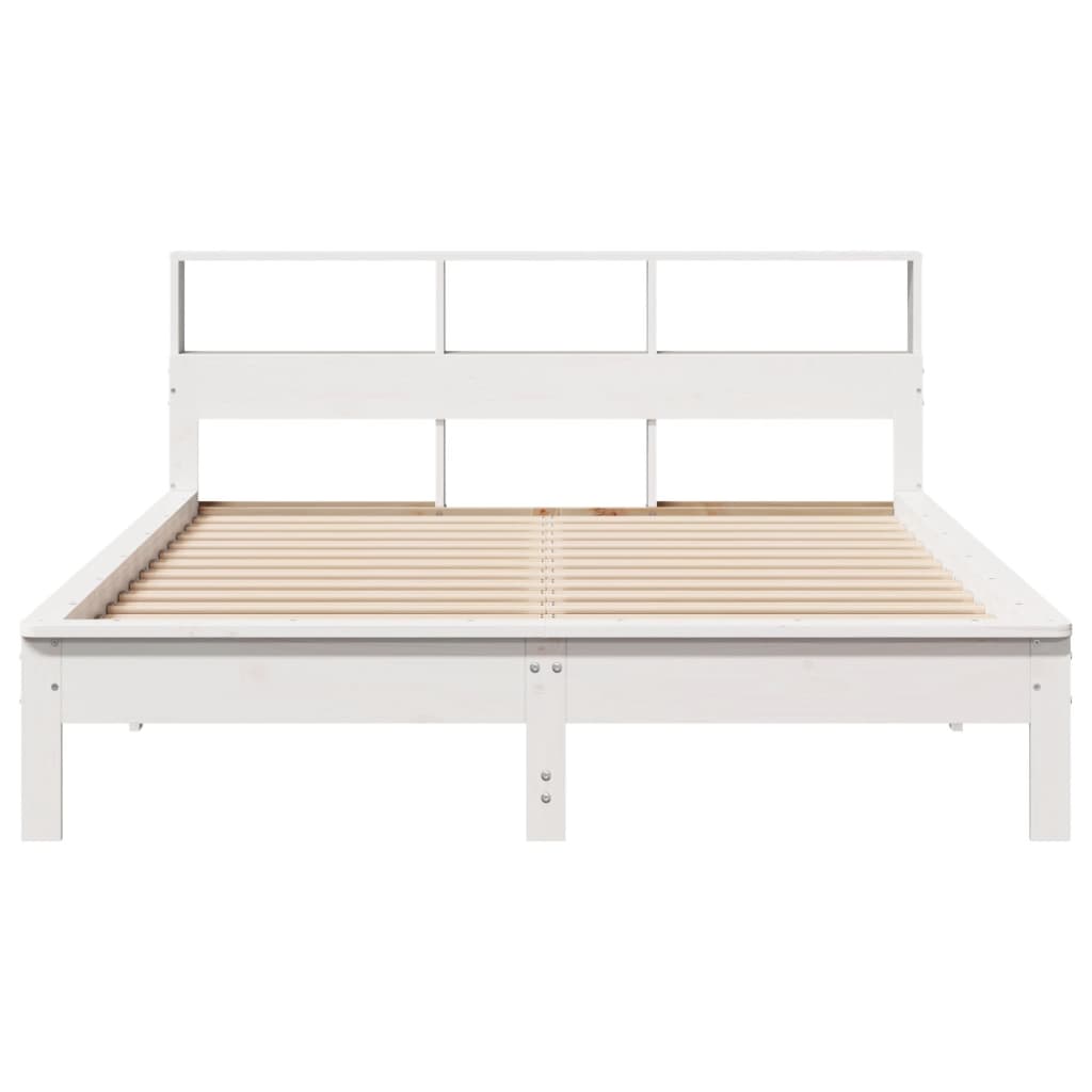 sengeramme uden madras 140x200 cm massivt fyrretræ hvid