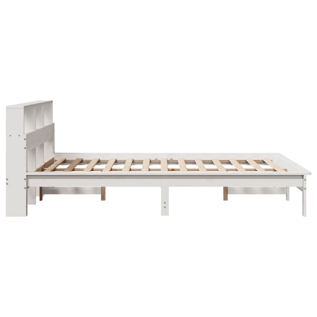 sengeramme uden madras 140x200 cm massivt fyrretræ hvid
