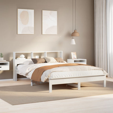 sengeramme uden madras 140x200 cm massivt fyrretræ hvid
