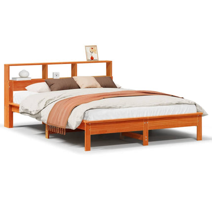 sengeramme uden madras 140x200 cm massivt fyr gyldenbrun