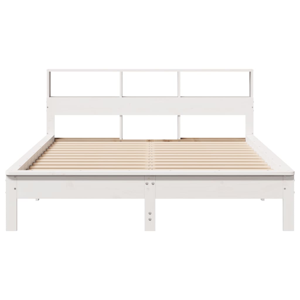 sengeramme uden madras 140x190 cm massivt fyrretræ hvid