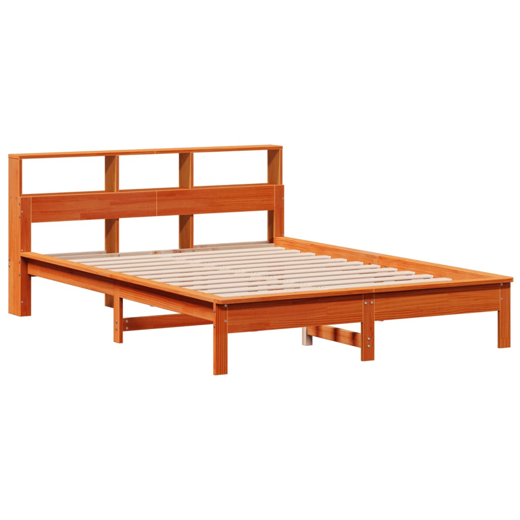 sengeramme uden madras 140x190 cm massivt fyrretræ gyldenbrun