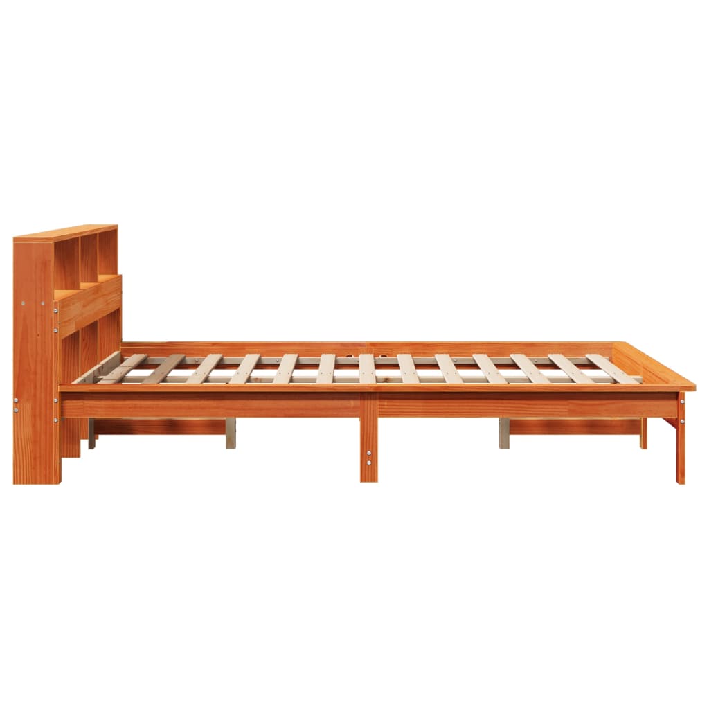 sengeramme uden madras 140x190 cm massivt fyrretræ gyldenbrun