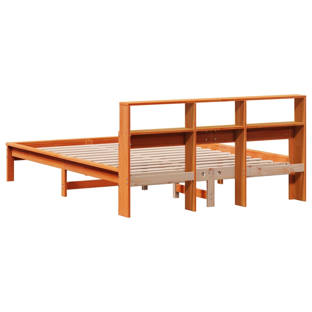 sengeramme uden madras 140x190 cm massivt fyrretræ gyldenbrun