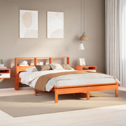 sengeramme uden madras 140x190 cm massivt fyrretræ gyldenbrun