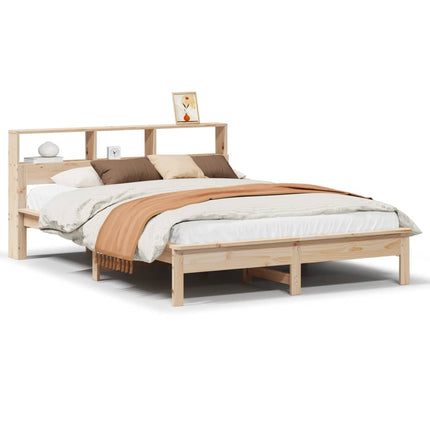 sengeramme uden madras 135x190 cm massivt fyrretræ hvid