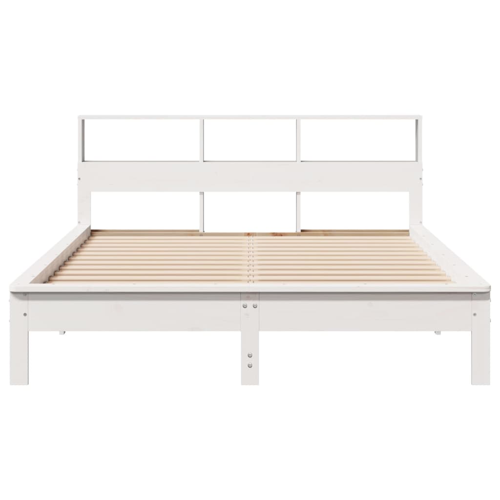 sengeramme uden madras 135x190 cm massivt fyrretræ hvid