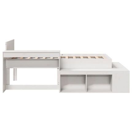 sengeramme uden madras 75x190 cm massivt fyrretræ hvid