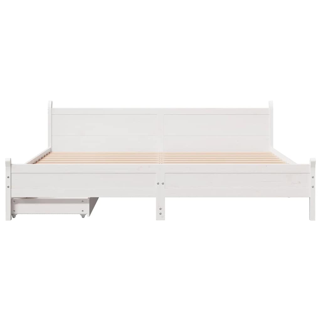 sengeramme uden madras 180x200 cm massivt fyrretræ hvid