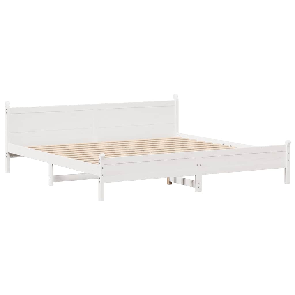 sengeramme uden madras 180x200 cm massivt fyrretræ hvid
