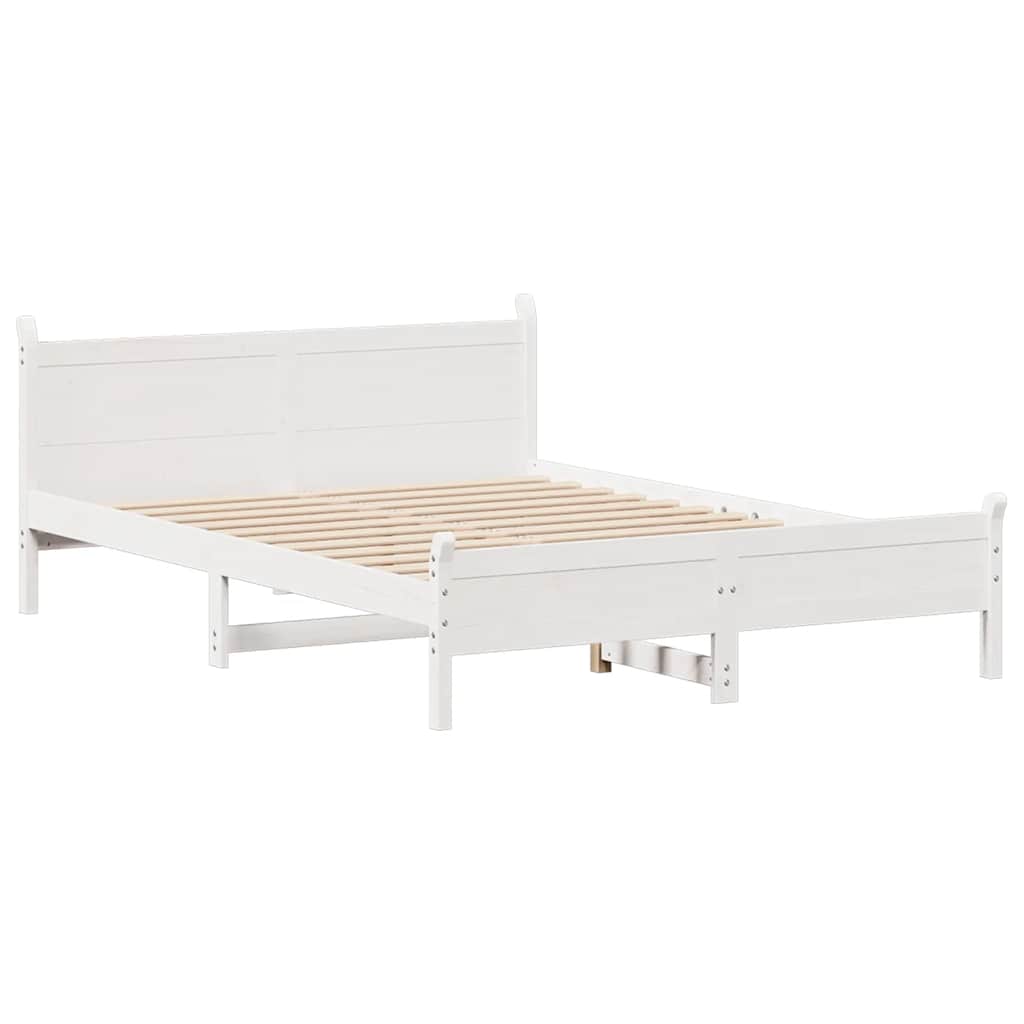sengeramme uden madras 160x200 cm massivt fyrretræ hvid