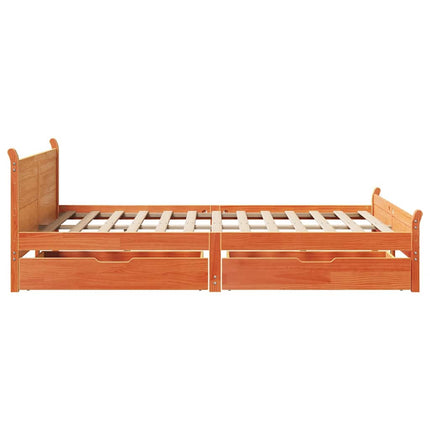 sengeramme uden madras 160x200 cm massivt fyrretræ gyldenbrun