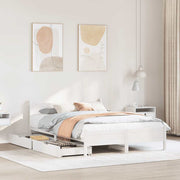 sengeramme uden madras 120x200 cm massivt fyrretræ hvid