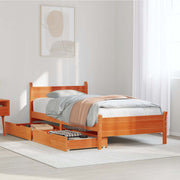 sengeramme uden madras 90x200 cm massivt fyrretræ gyldenbrun