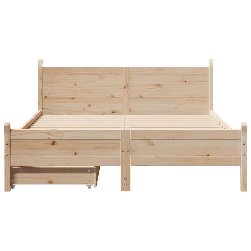 sengeramme uden madras 140x190 cm massivt fyrretræ