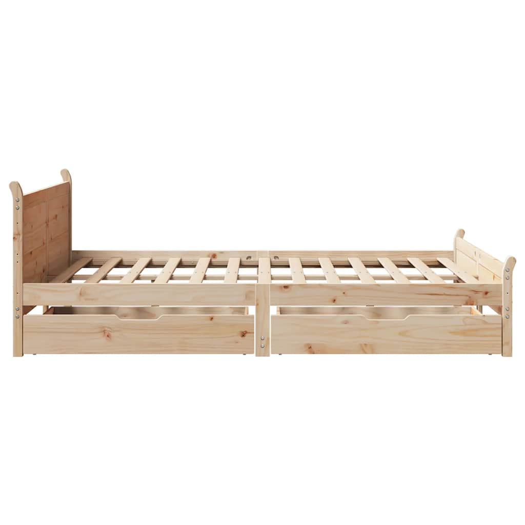 sengeramme uden madras 135x190 cm massivt fyrretræ hvid