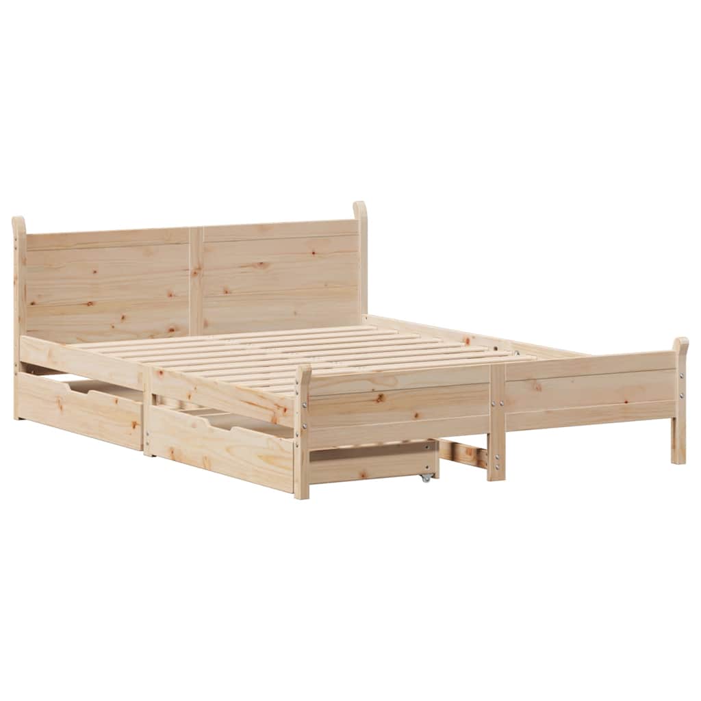 sengeramme uden madras 120x190 cm massivt fyrretræ