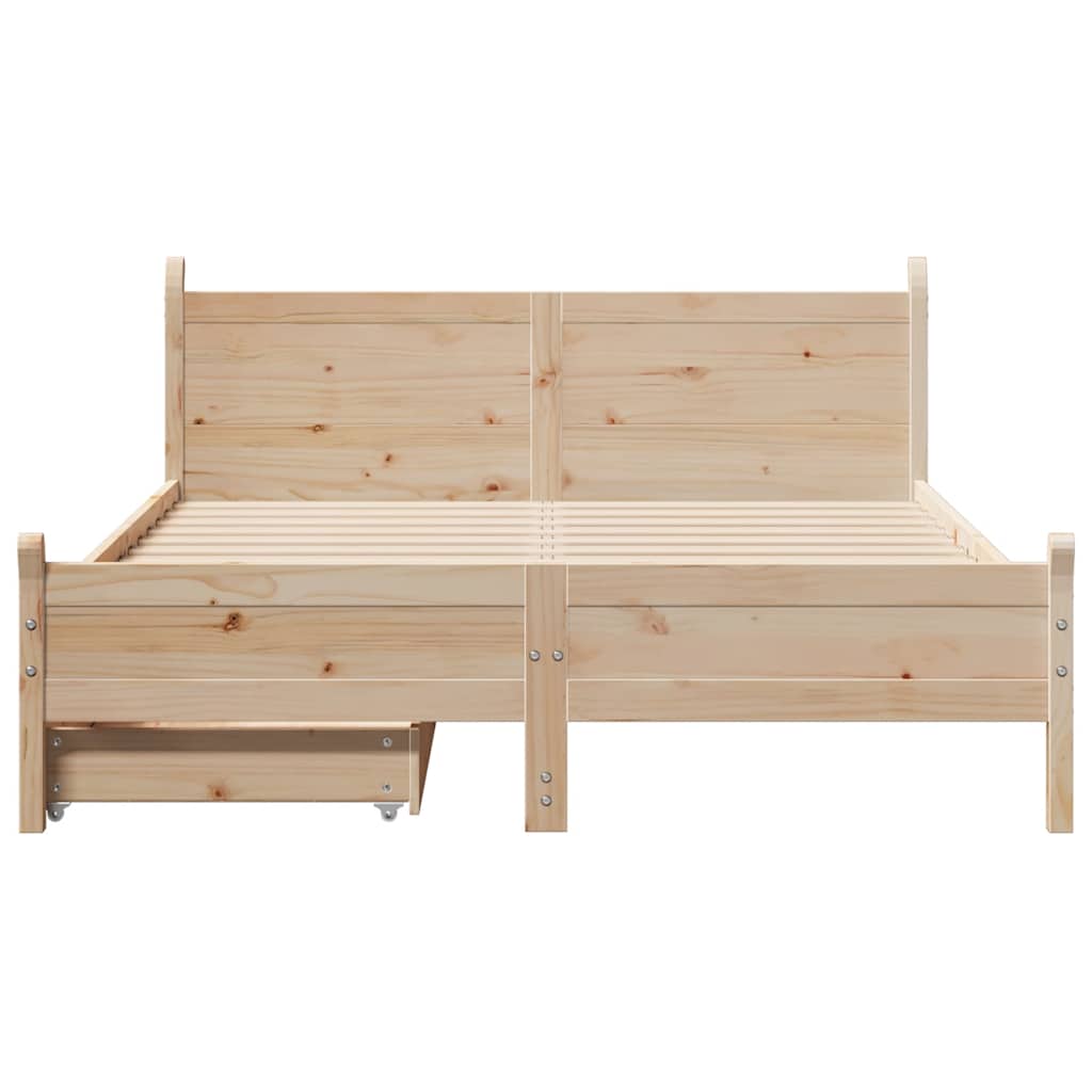 sengeramme uden madras 120x190 cm massivt fyrretræ